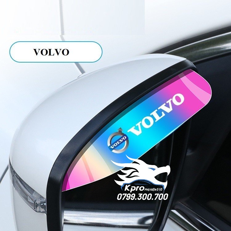 Bộ 2 miếng vè che mưa gương hậu ô tô phản quang 7 màu có logo