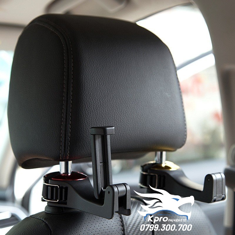 Móc đồ lưng ghế sau ô tô kiêm giá đỡ điện thoại