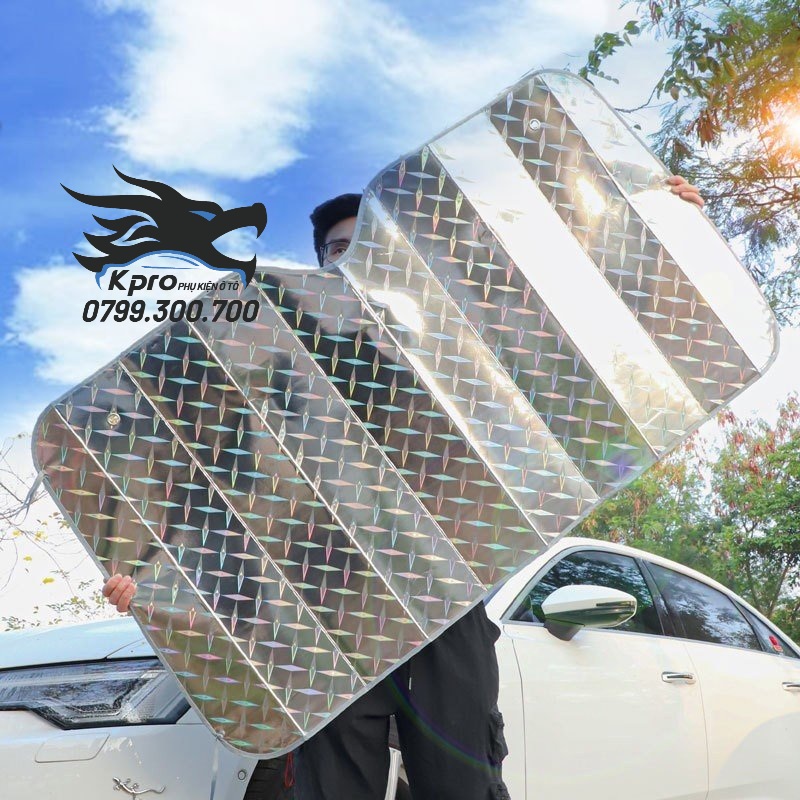 Tấm che nắng kính trước ô tô phản quang 80cm x 150cm
