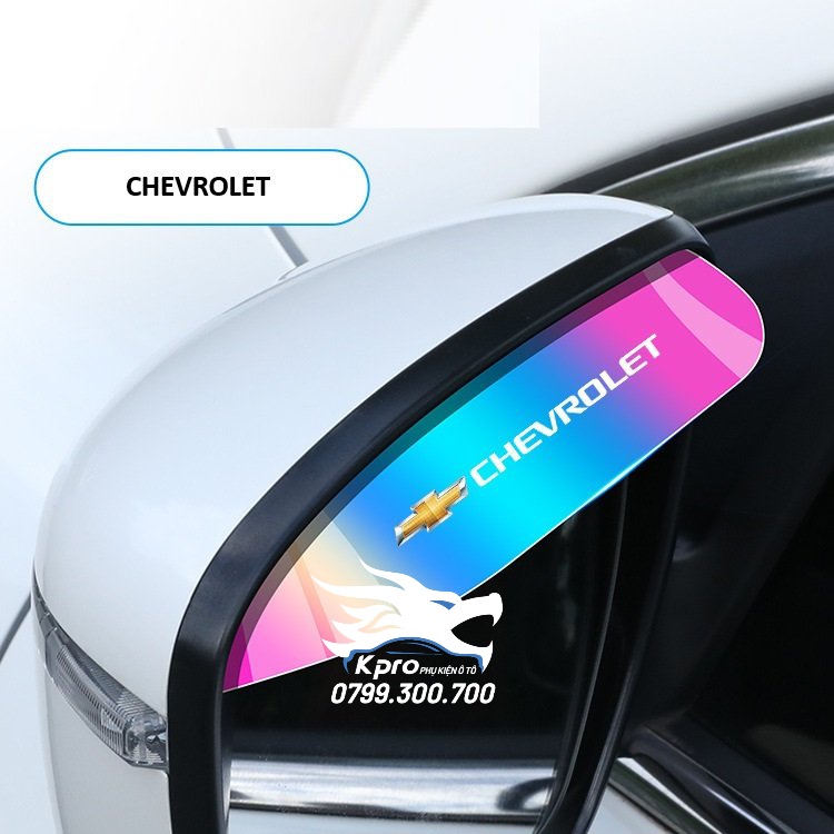 Bộ 2 miếng vè che mưa gương hậu ô tô phản quang 7 màu có logo