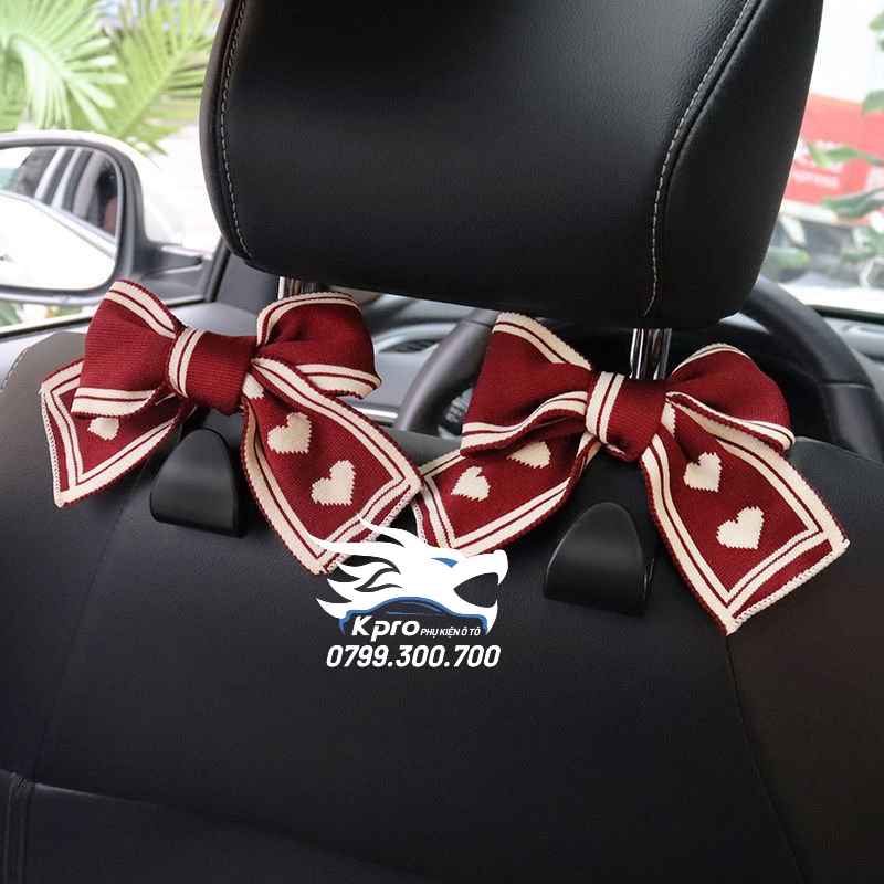 Móc đồ ghế sau ô tô nơ tim