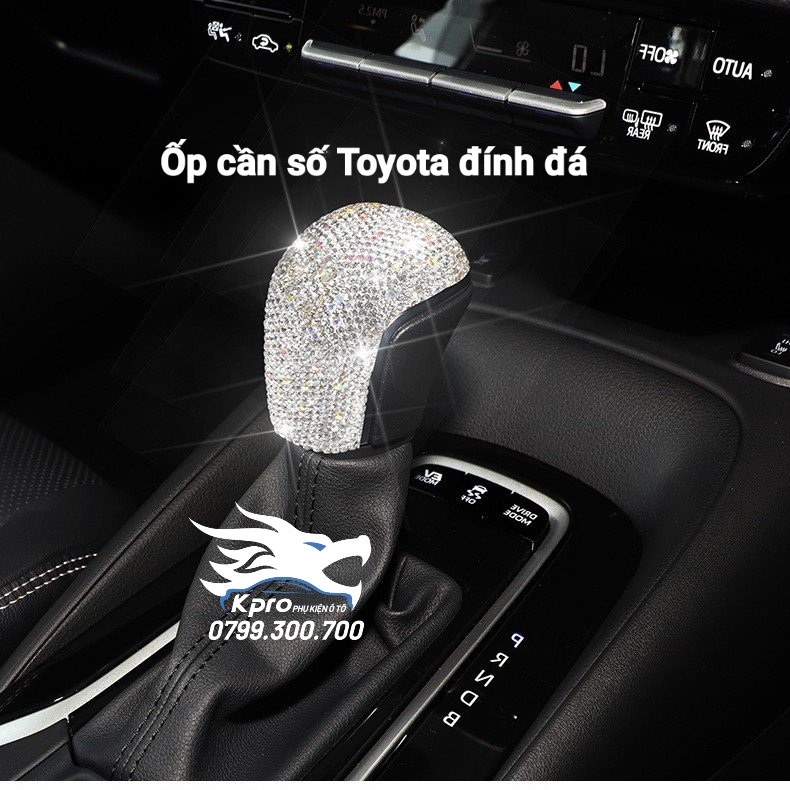 Ốp cần số đính đá Toyota