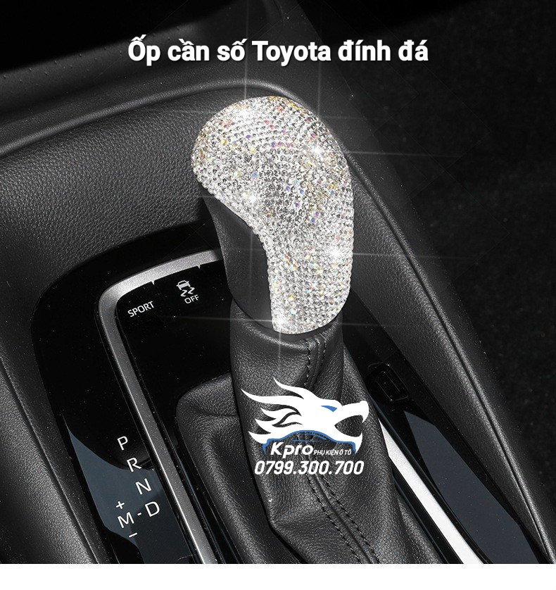 Ốp cần số đính đá Toyota