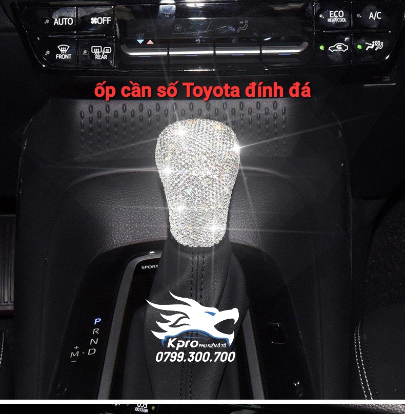Ốp cần số đính đá Toyota