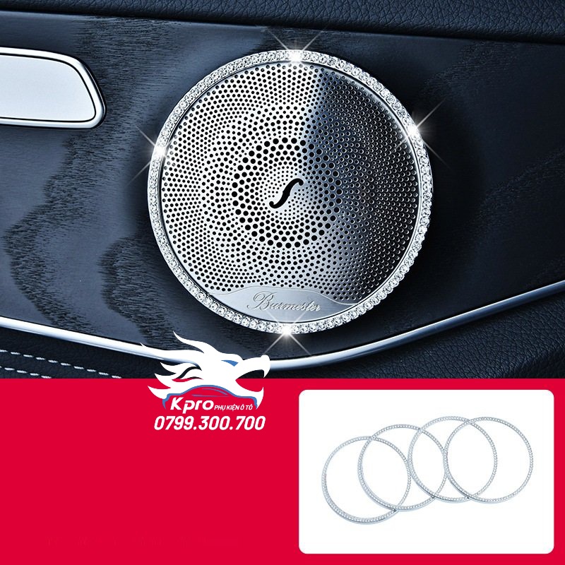 Bộ 4 vòng loa đính đá Mercedes C200, C300, GLC, E200, E250, E300