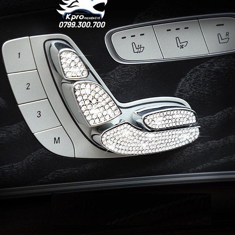Bộ 8 nút điều chỉnh ghế đính đá Mercedes C-Class, GLC, E-Class