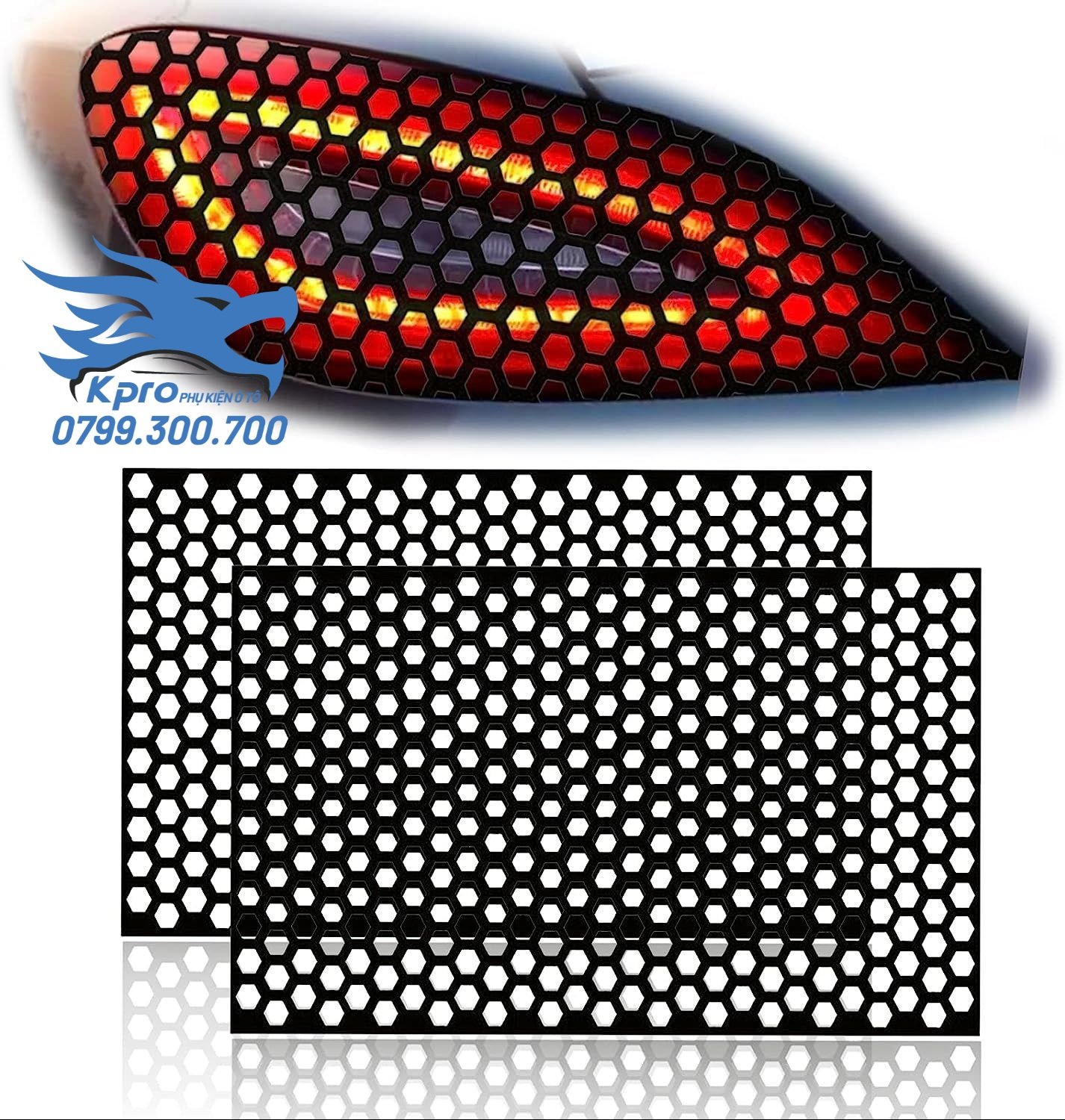 Phim tổ ong dán đèn xe (48cm*30cm)