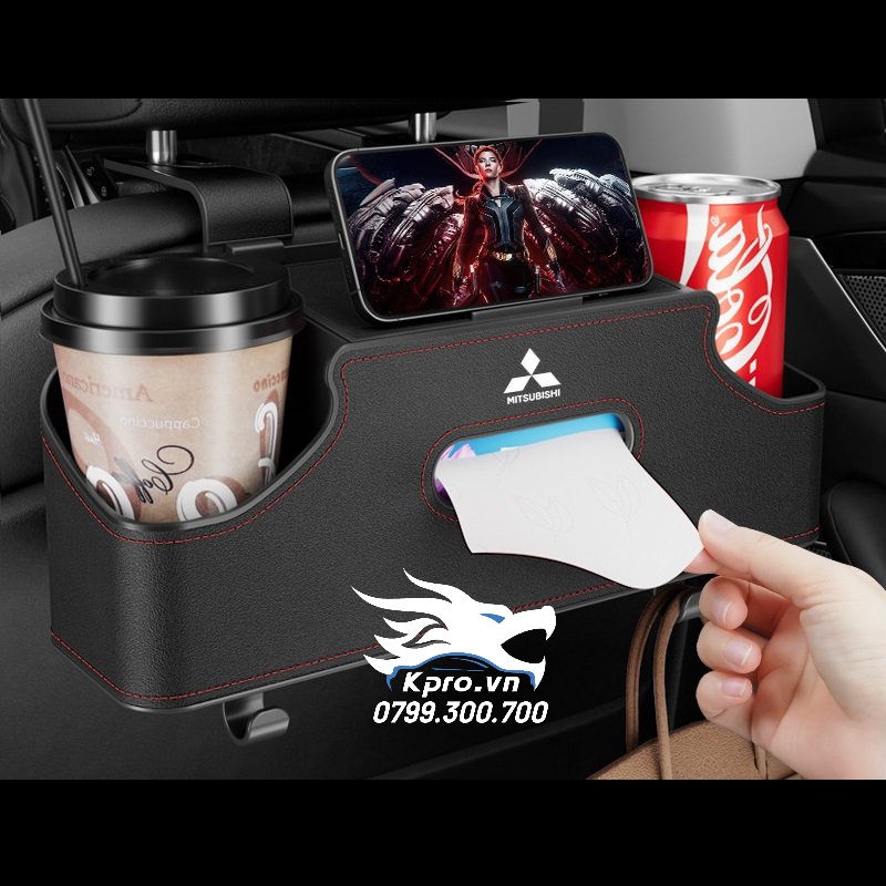 Khay đựng đồ treo ghế sau kiêm giá đỡ điện thoại đủ logo hãng