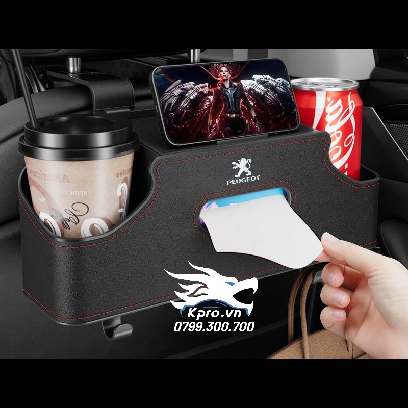 Khay đựng đồ treo ghế sau kiêm giá đỡ điện thoại đủ logo hãng