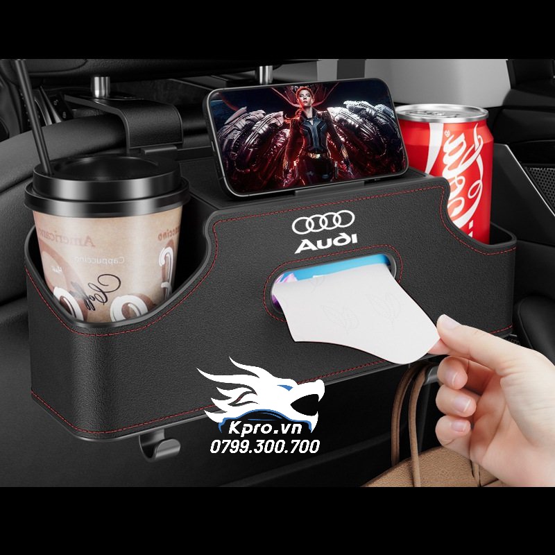 Khay đựng đồ treo ghế sau kiêm giá đỡ điện thoại đủ logo hãng