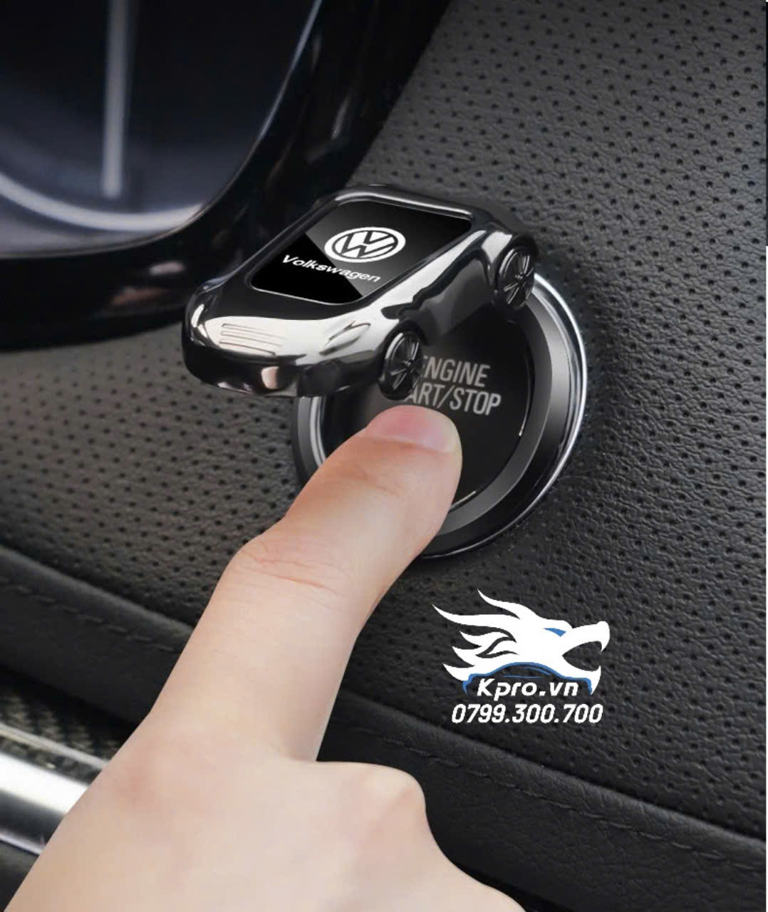 Hình dán trang trí nút khởi động hình xe hơi có logo
