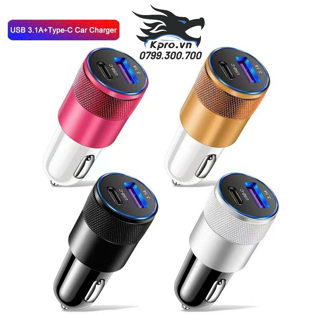 Tẩu sạc ô tô 2 cổng