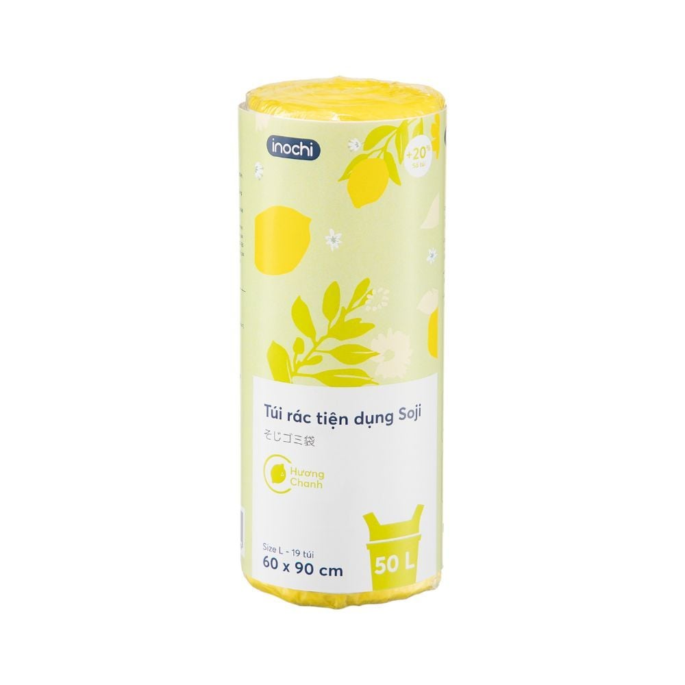 Túi rác tiện dụng Soji 50L x 19 túi (Size L) Hương Chanh