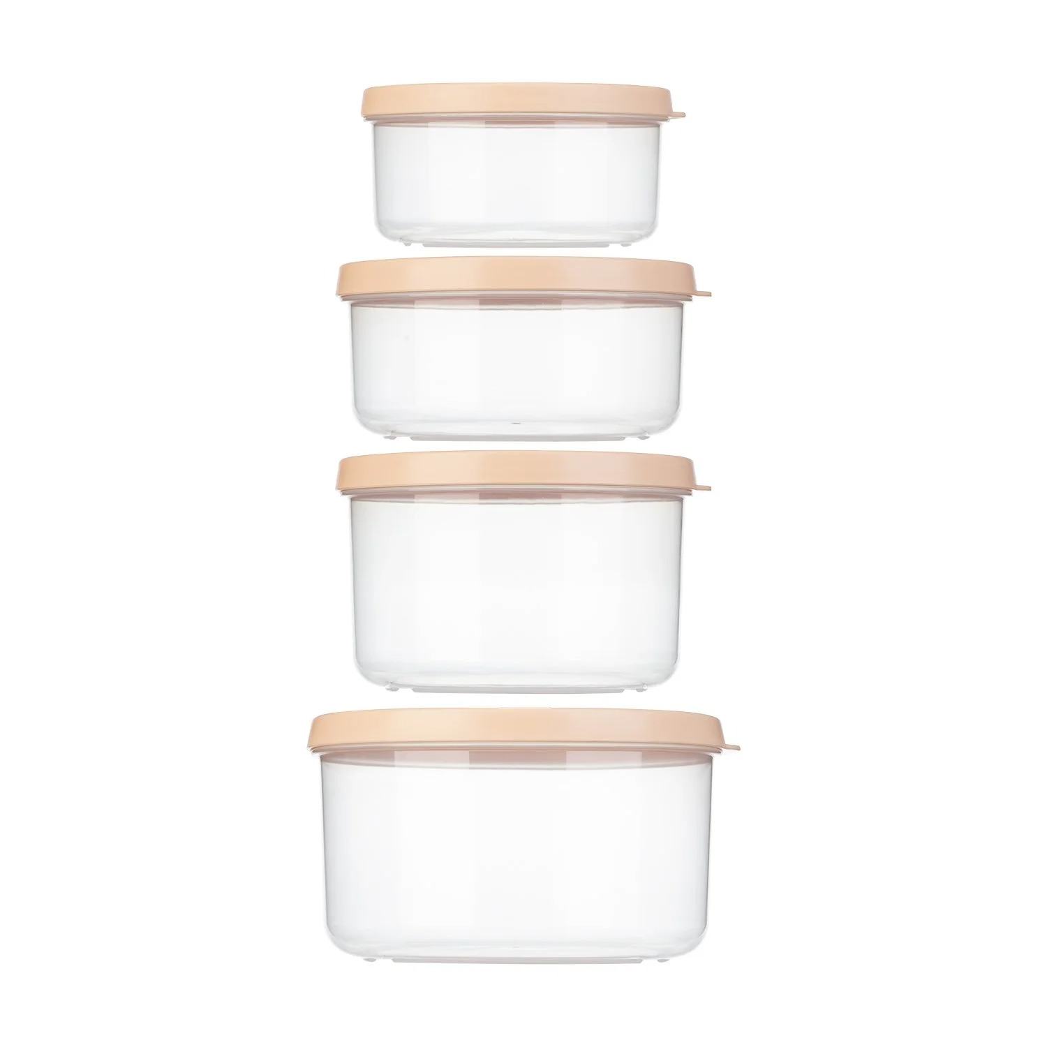Bộ 4 hộp thực phẩm tròn Hokkaido 500-1000-1500-2500ml