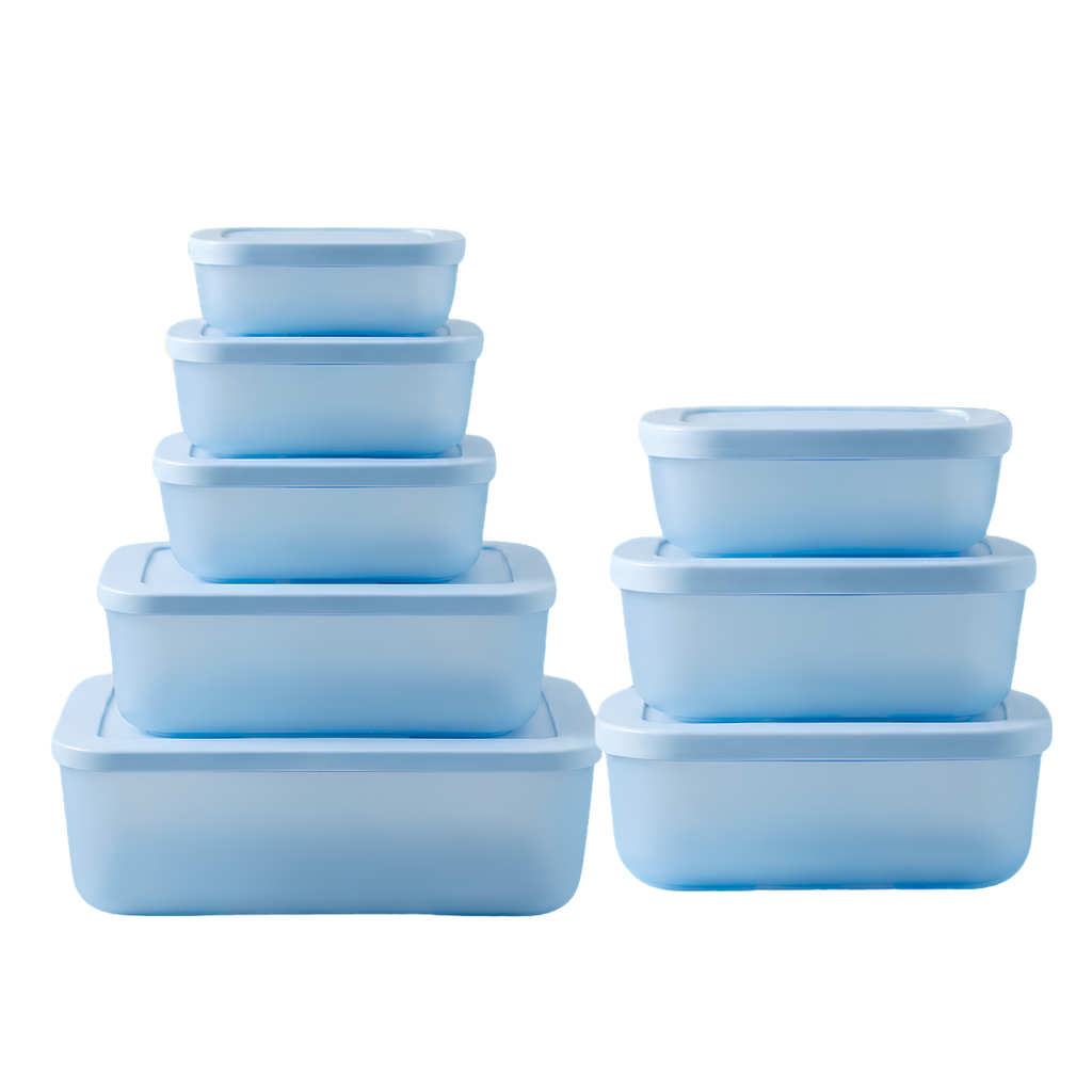 Bộ 8 Hộp thực phẩm trữ đông Hokkaido (2 hộp 290ml - 1 hộp 600ml - 1 hộp 900 -  1 hộp 1700 - 1 hộp 2500 - 2 hộp 3600ml)