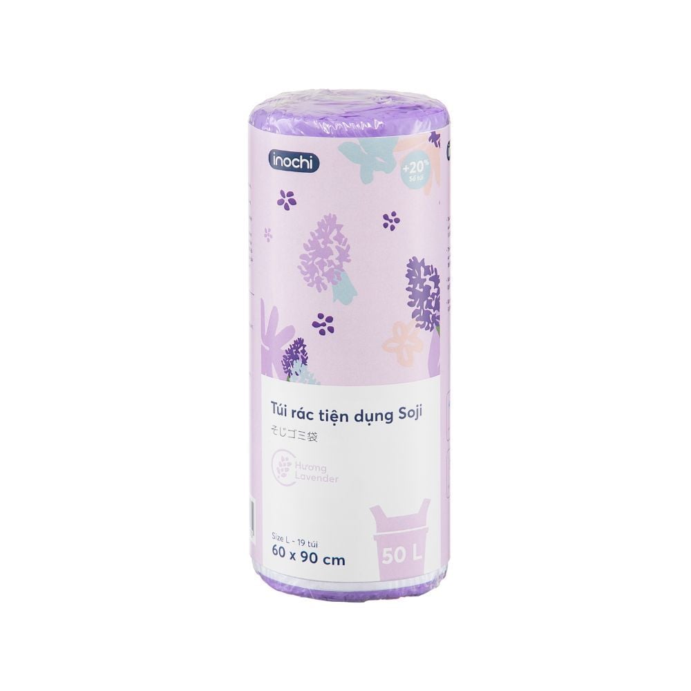 Túi rác tiện dụng Soji 50L x 19 túi (Size L) Hương Lavender