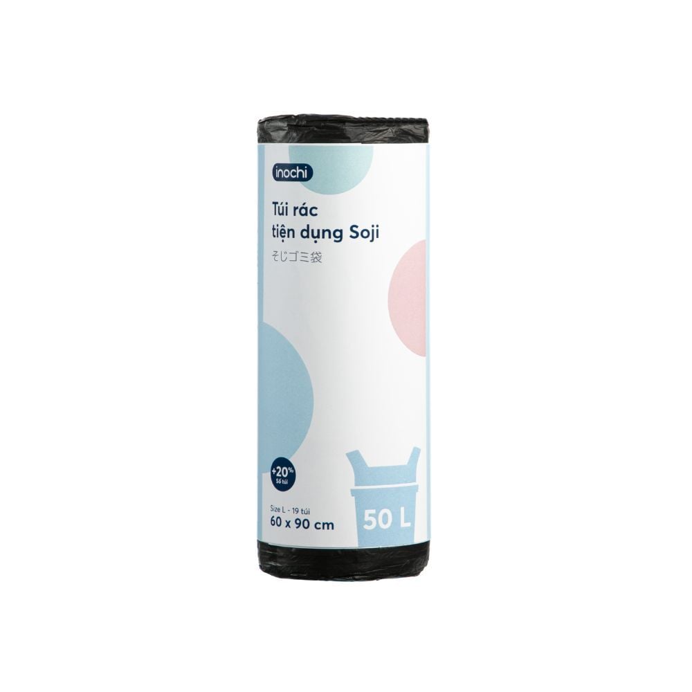 Túi rác tiện dụng Soji 50L x 19 túi (Size L)