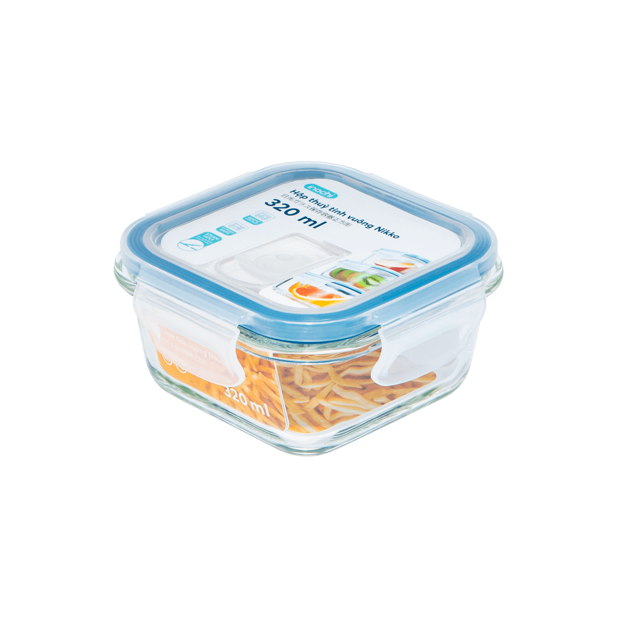 Hộp thuỷ tinh vuông Nikko 320 ml