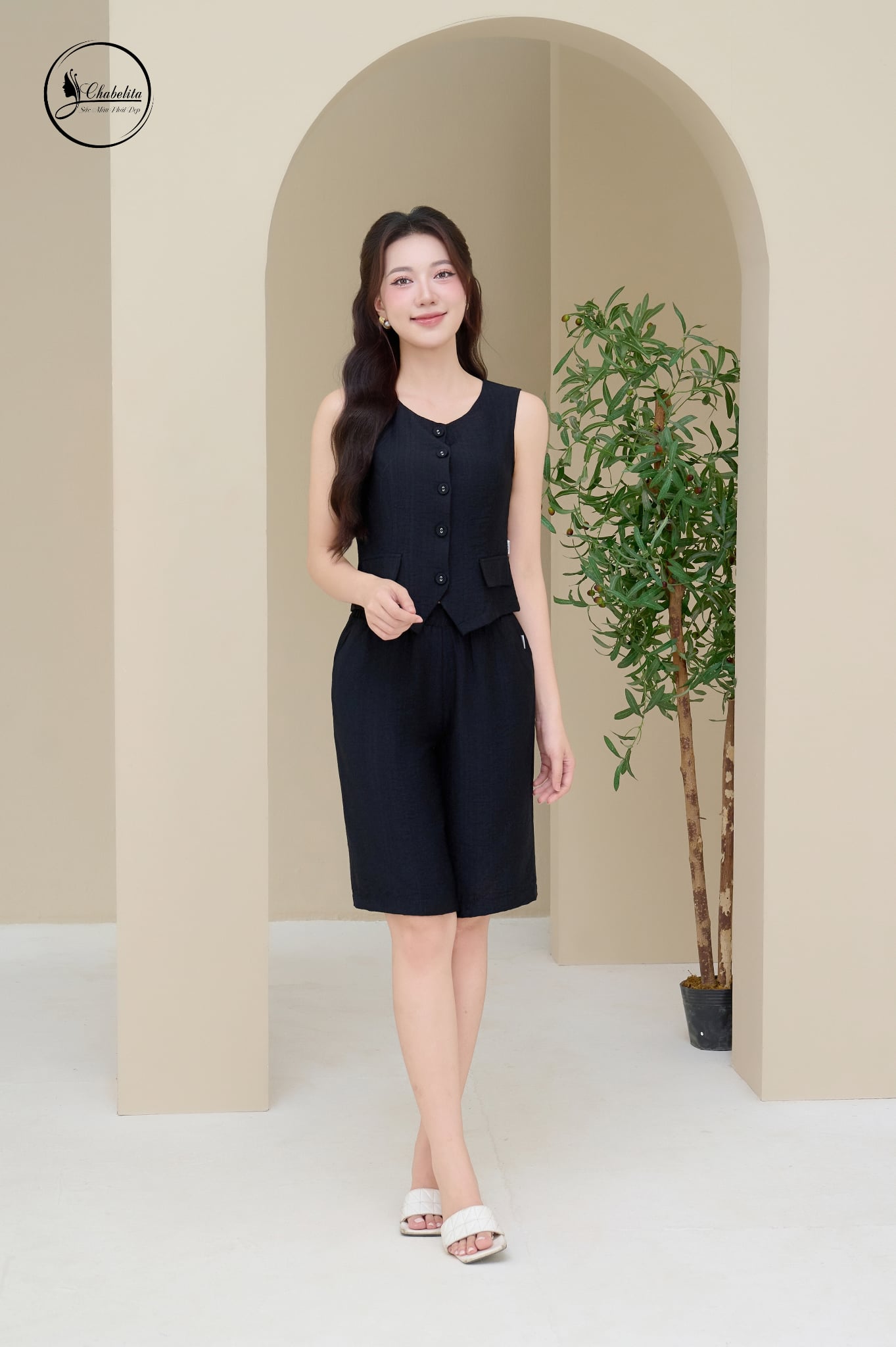 Sét bộ quần lửng áo sát nách màu đen