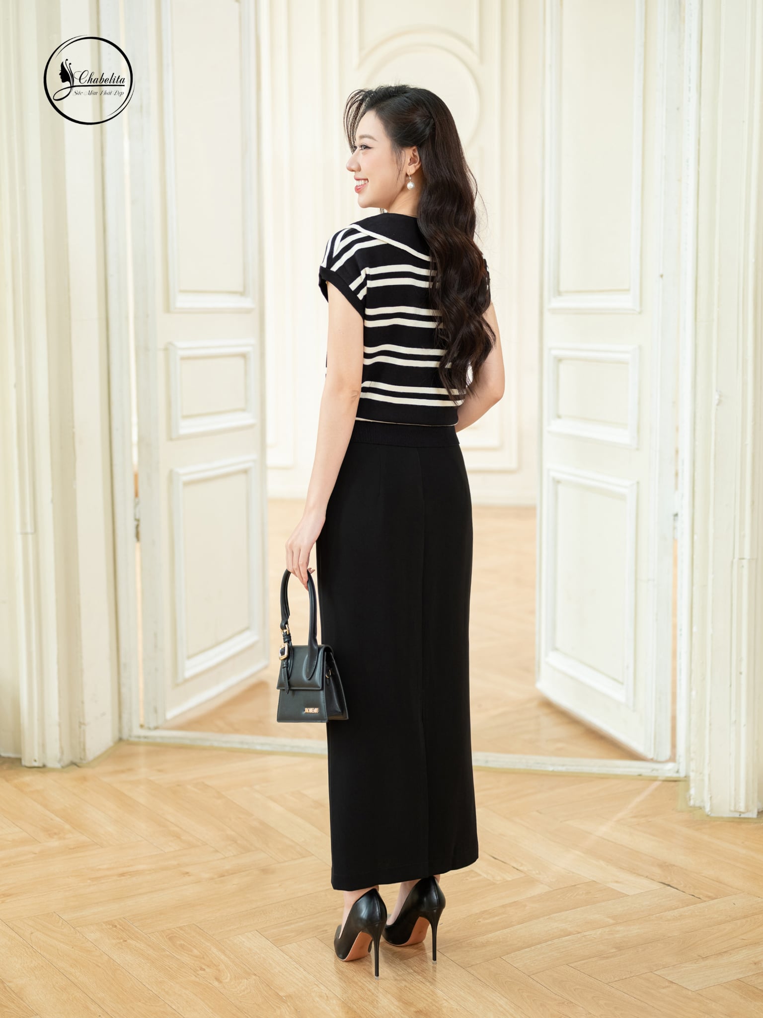 Áo len mongtoghi kẻ đen