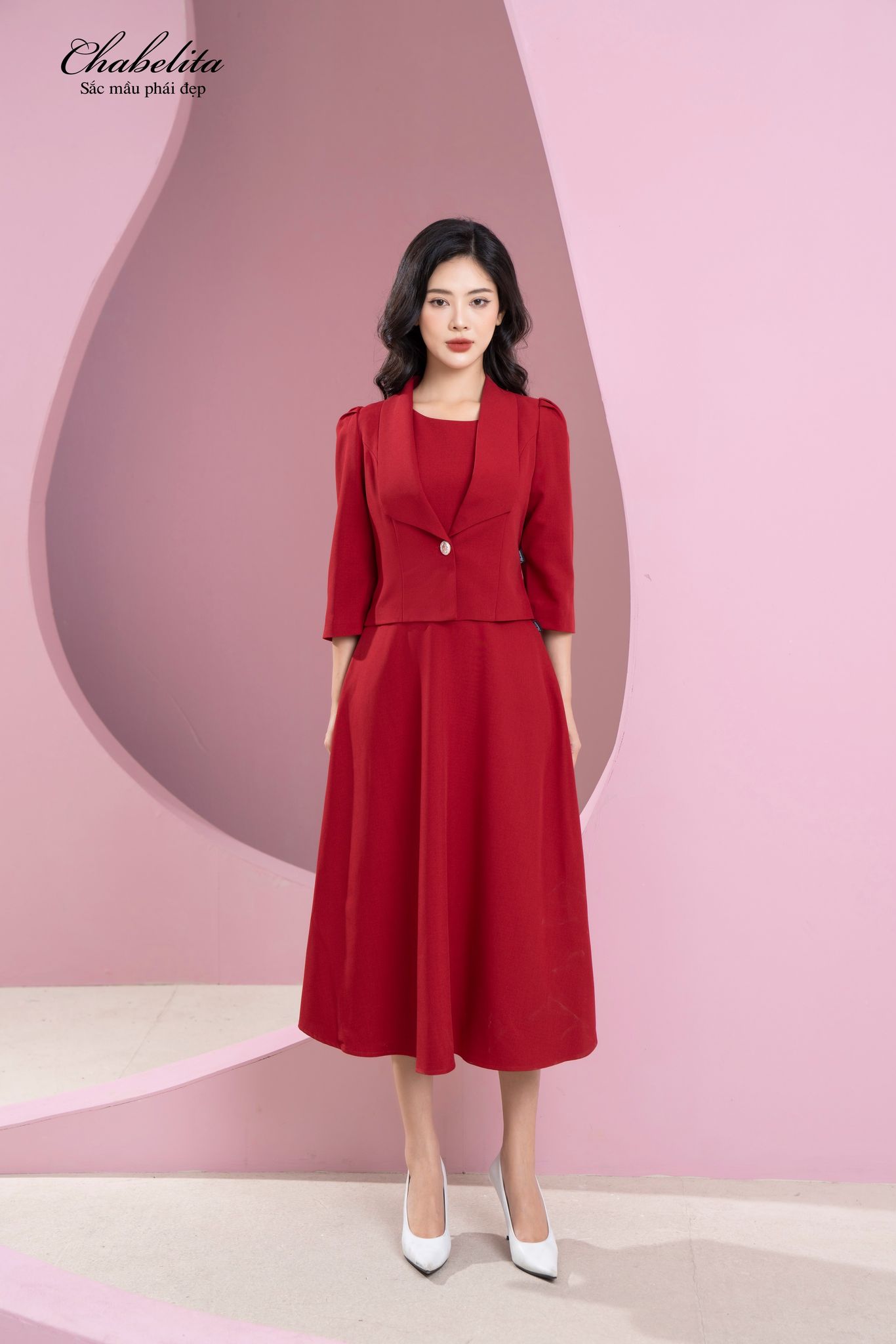 Áo vest đỏ 1 khuy