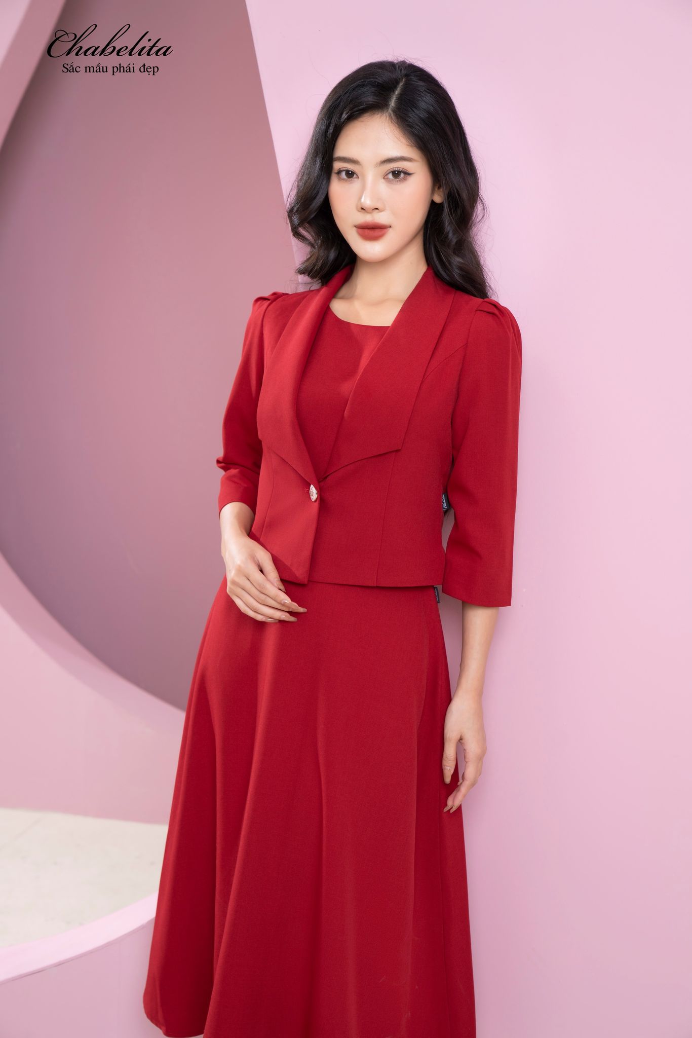 Áo vest đỏ 1 khuy