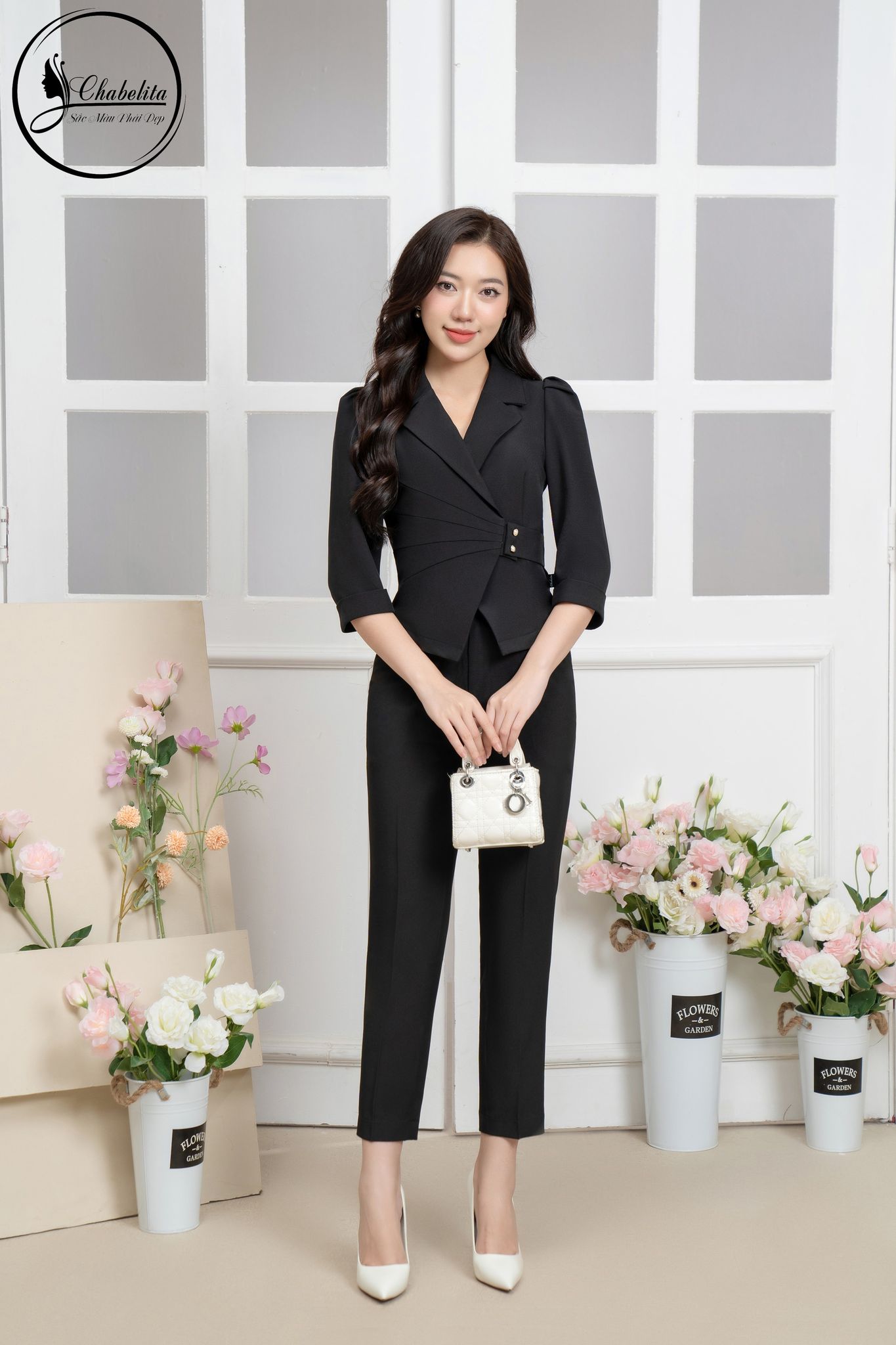 Sét bộ áo ký giả+ quần màu đen