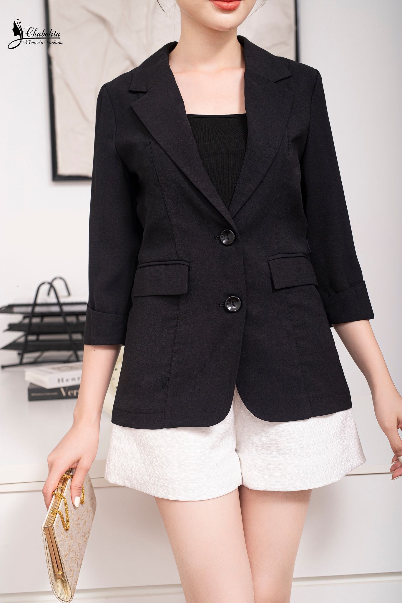 Áo vest thời trang màu đen