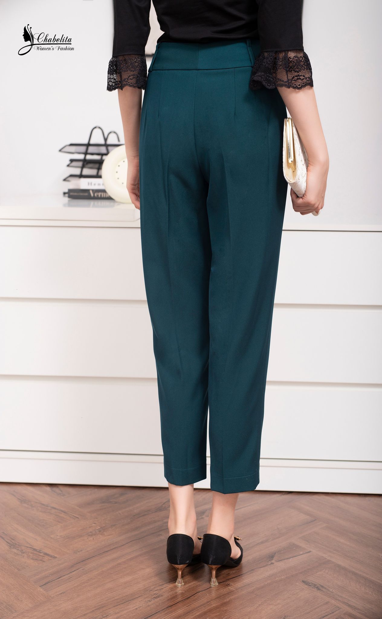 Quần baggi 1 ly màu xanh