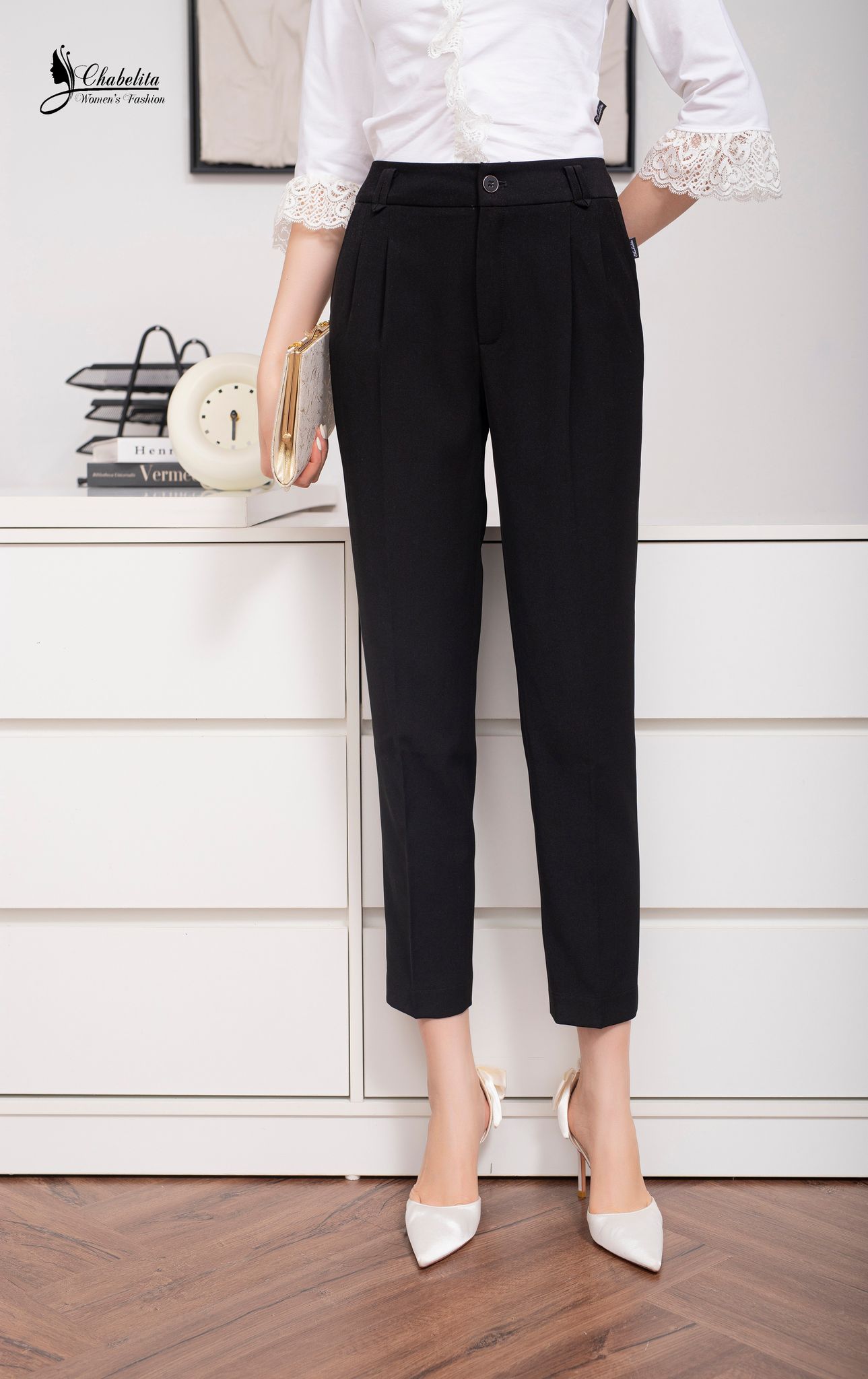 Quần baggi 1 ly màu đen