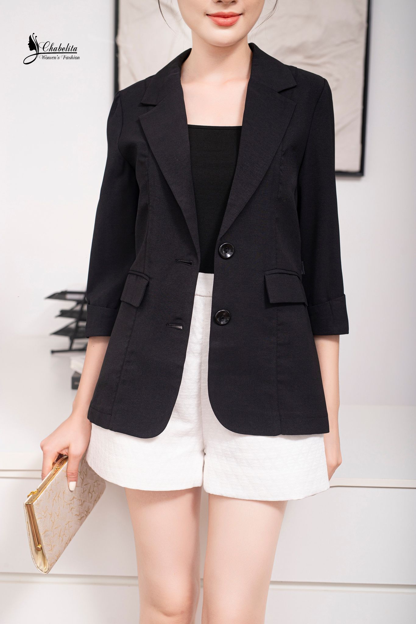 Áo vest thời trang màu đen