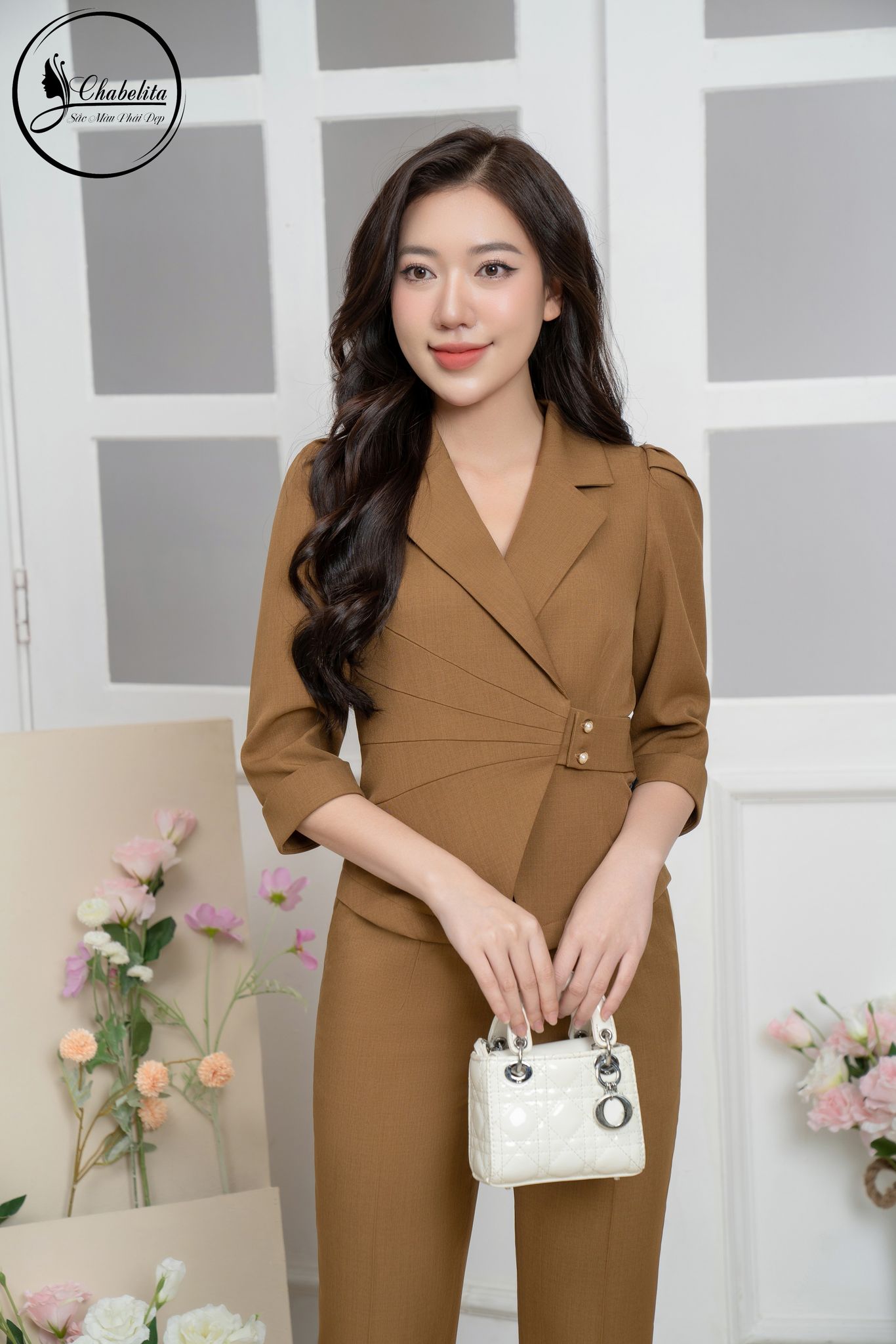 Sét bộ áo ký giả+ quần màu nâu