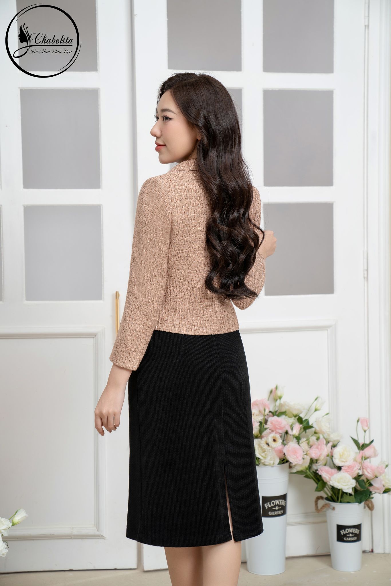 Áo vest dạ màu nâu