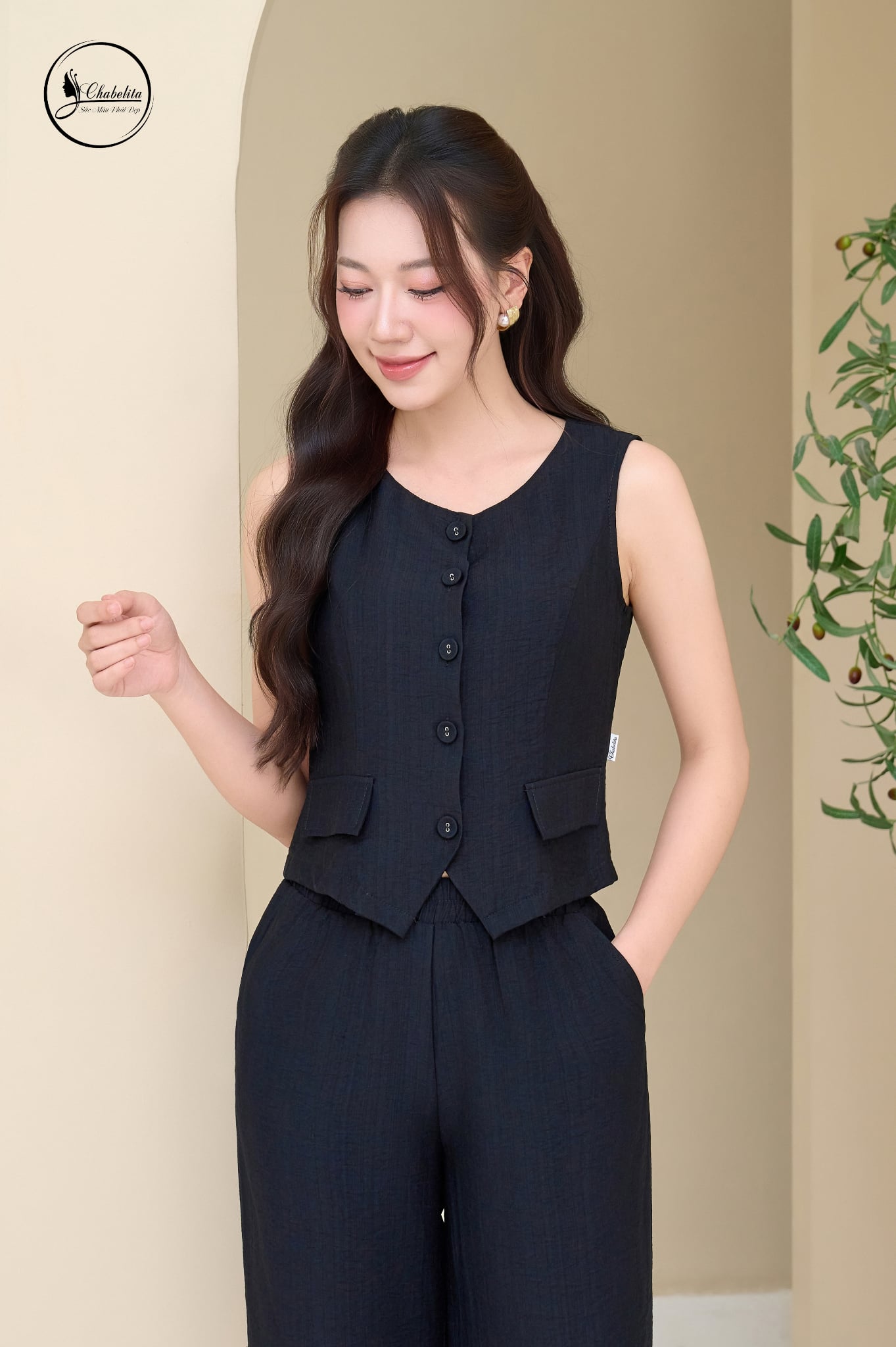 Sét bộ quần lửng áo sát nách màu đen