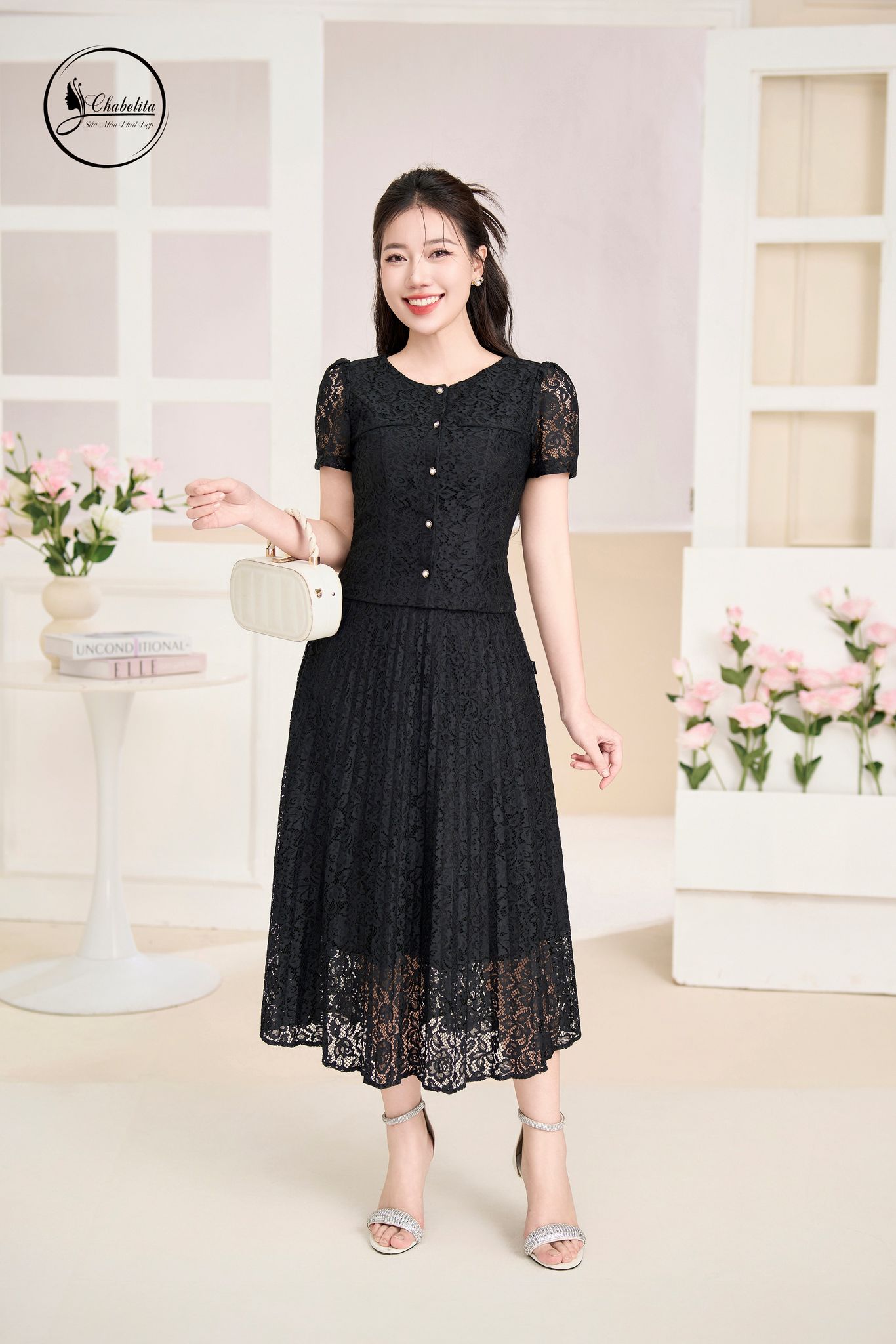 Sét bộ ren màu đen