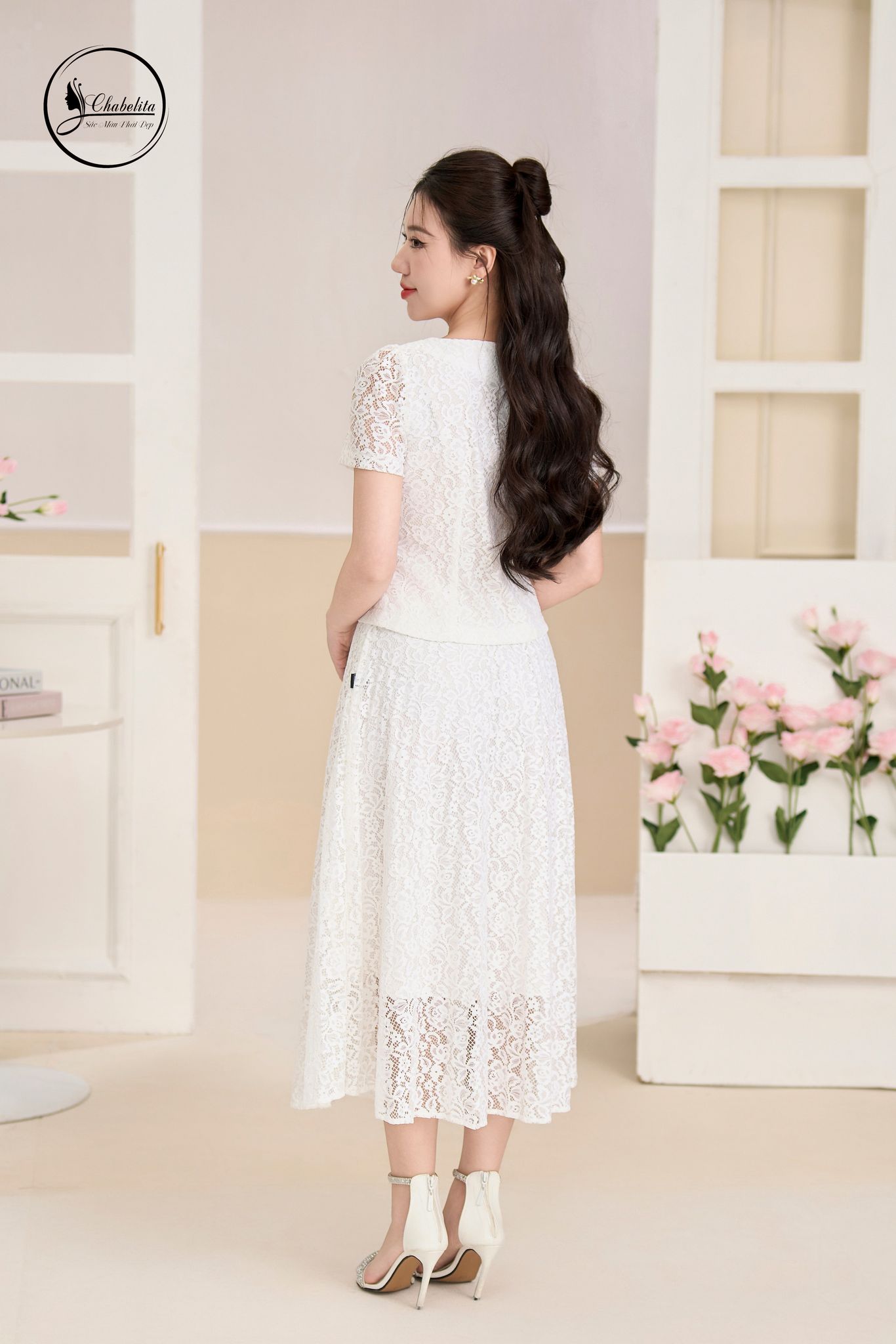 Sét bộ ren màu trắng