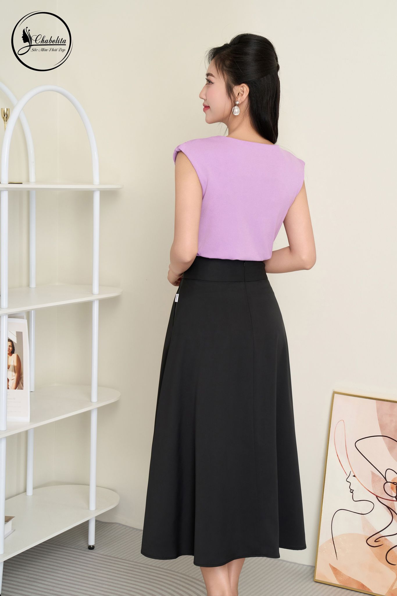 Áo phông cotton màu tím