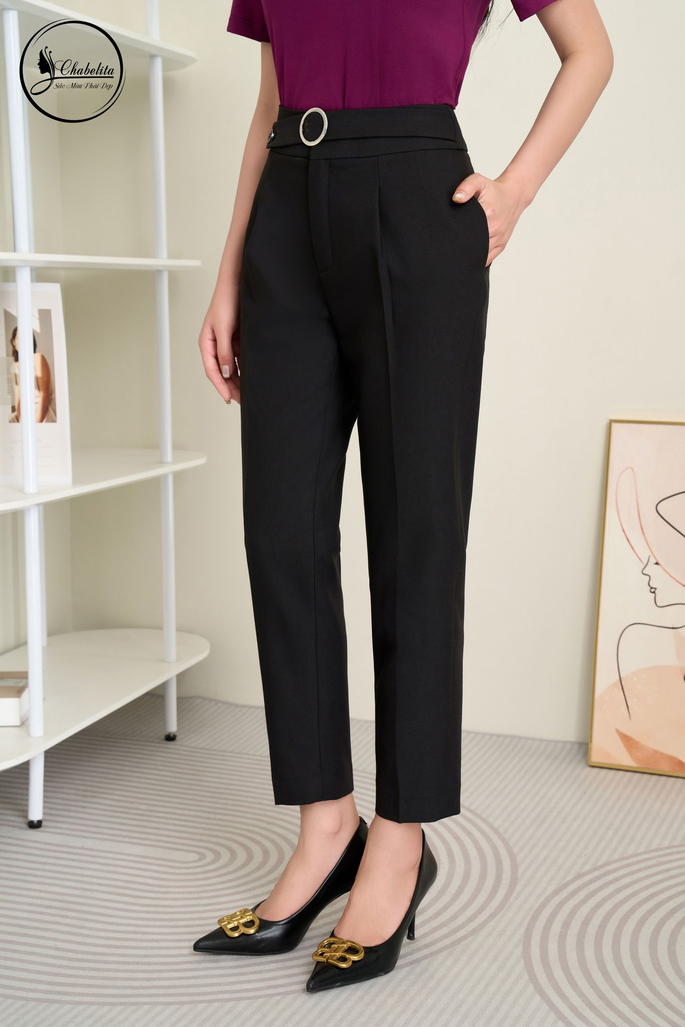 Quần baggy 1ly màu đen