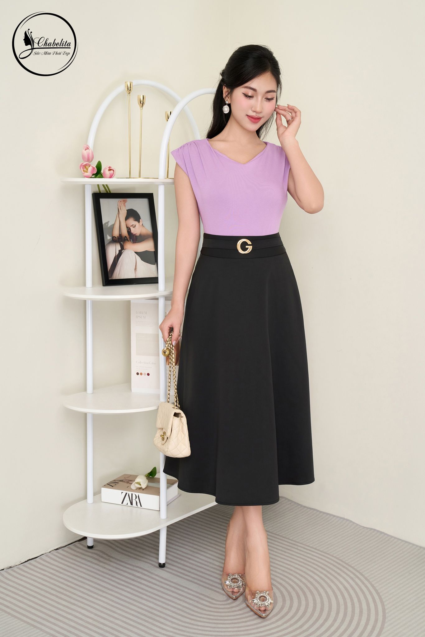 Áo phông cotton màu tím