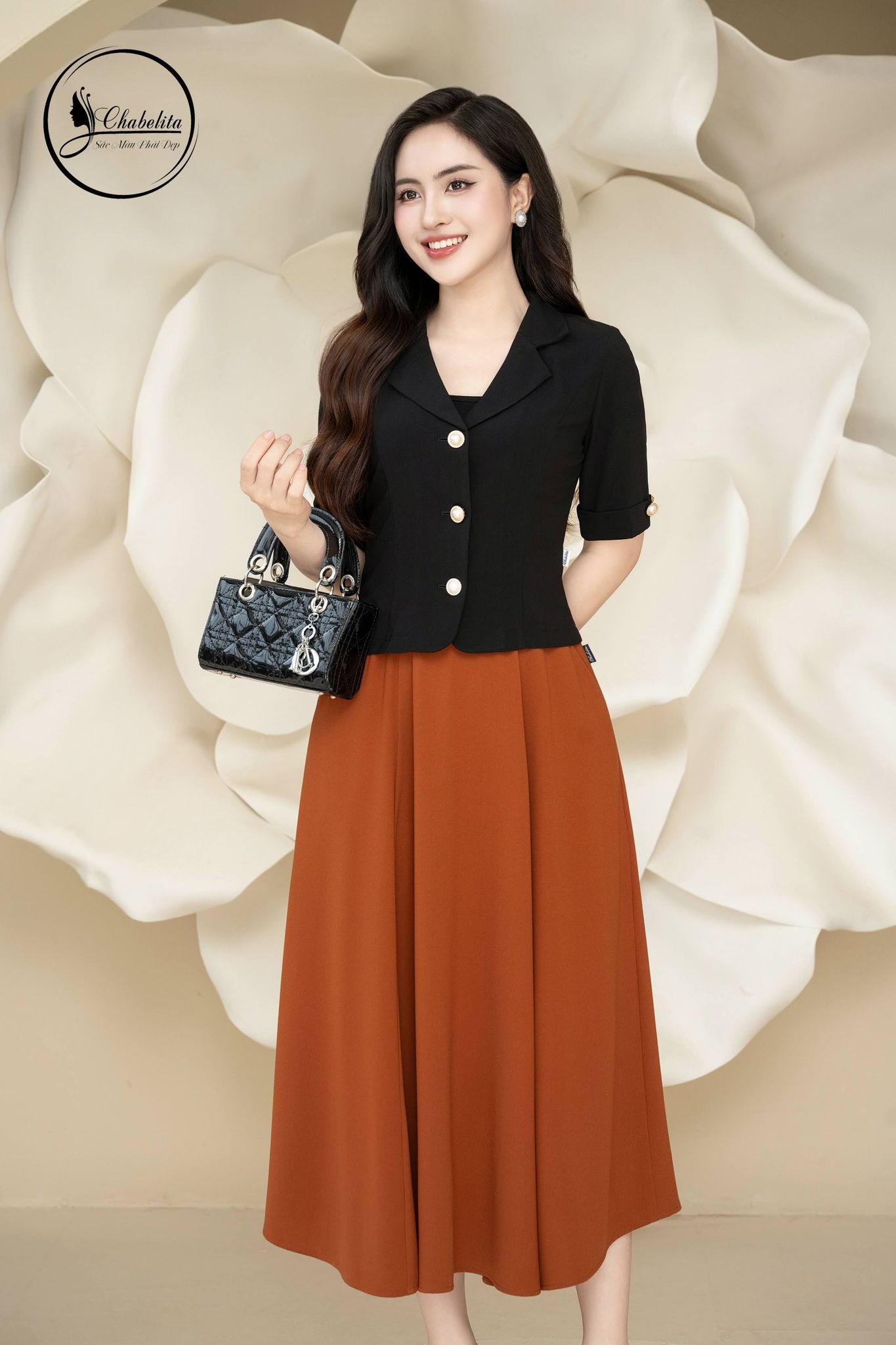 Áo ký giả tay lỡ màu đen