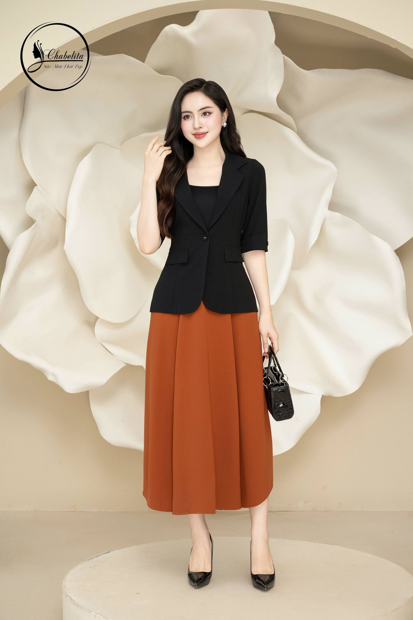 Áo vest 1 lớp tay lỡ màu đen