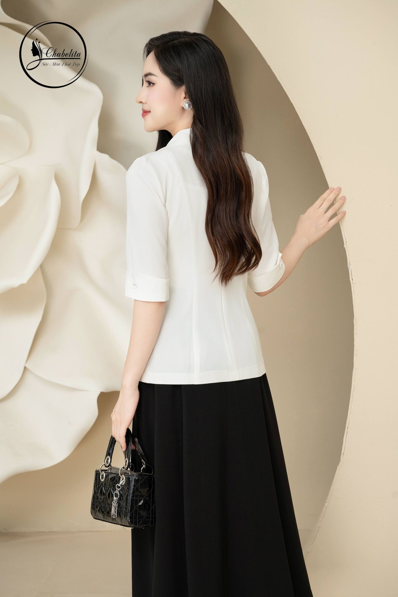 Áo vest 1 lớp tay lỡ màu trắng