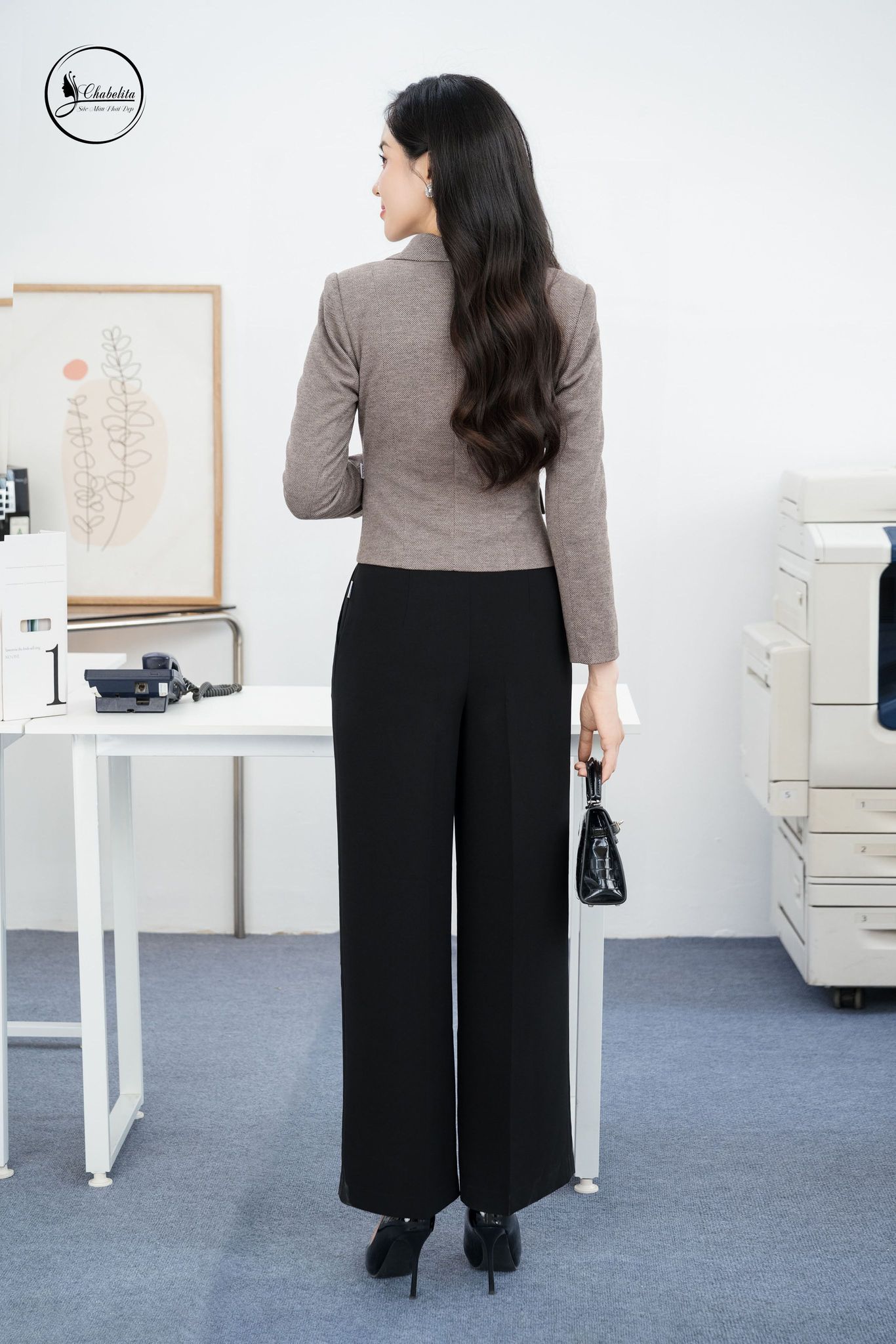 Áo vest cổ bẻ 1 khuy màu tím