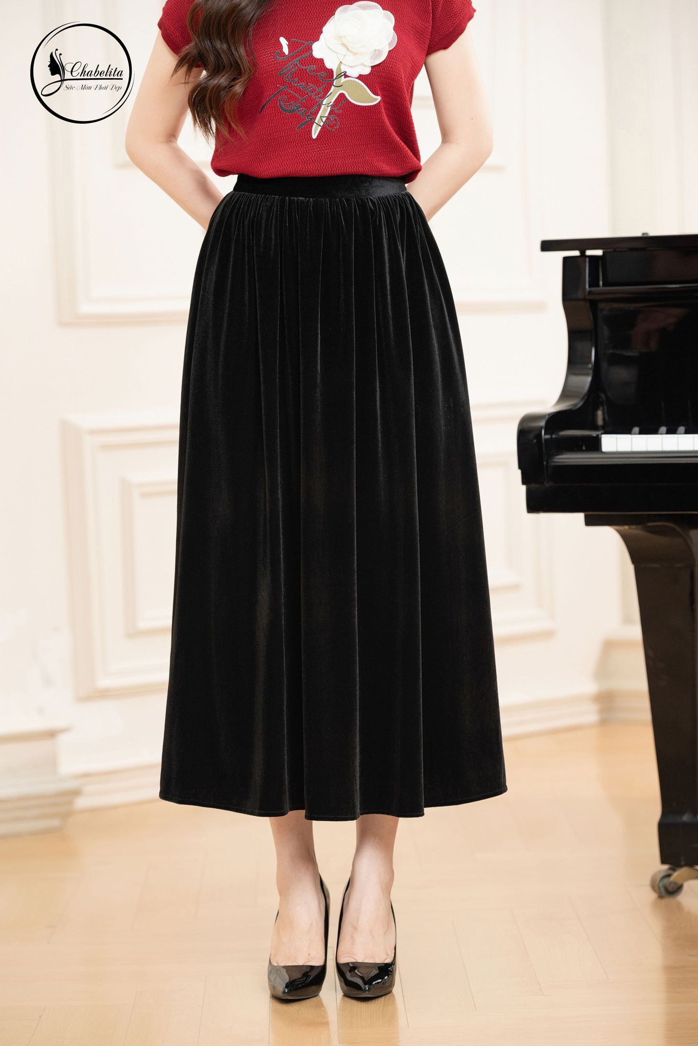 Chân nhung nhún màu đen