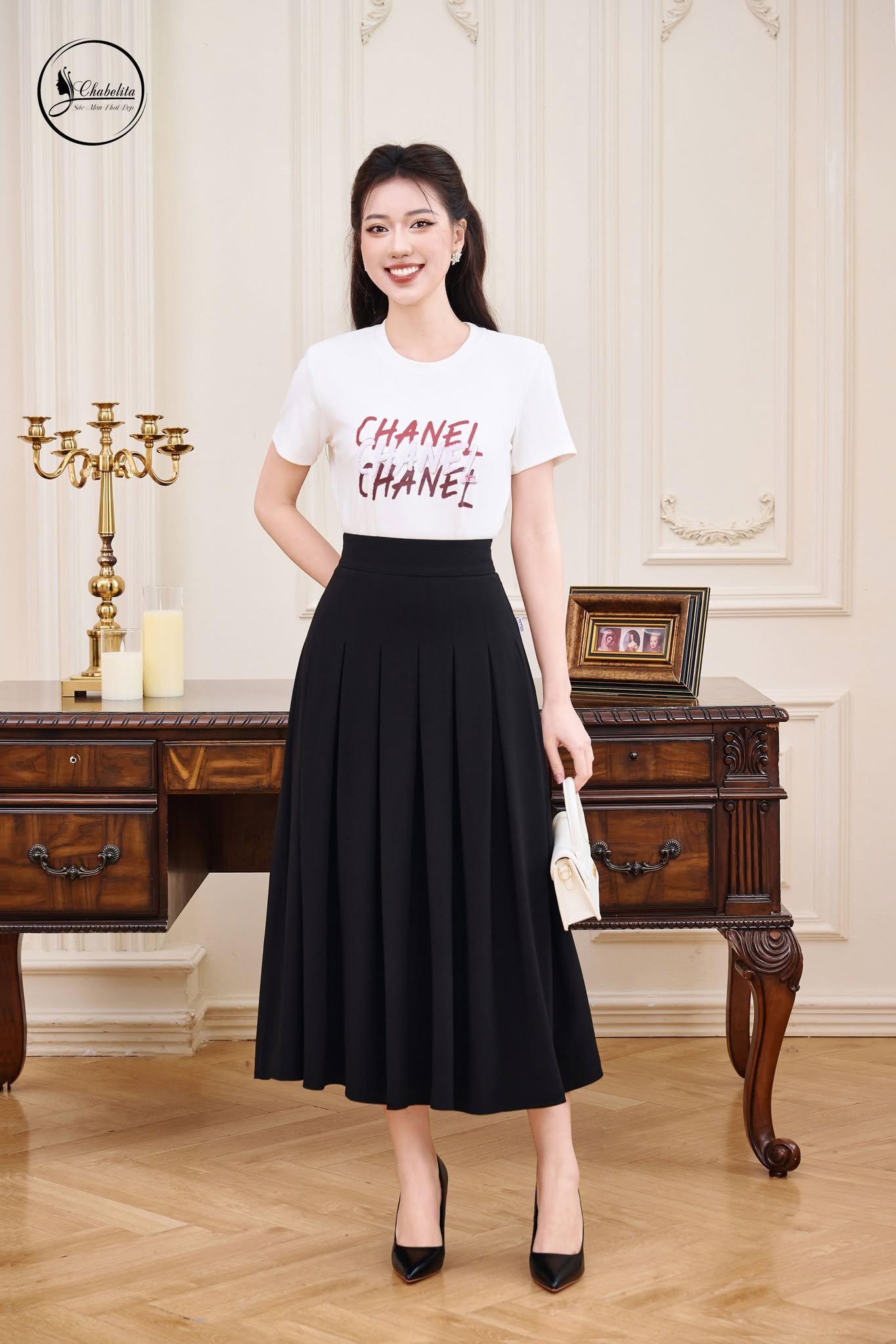 Áo cotton CHANEL màu trắng