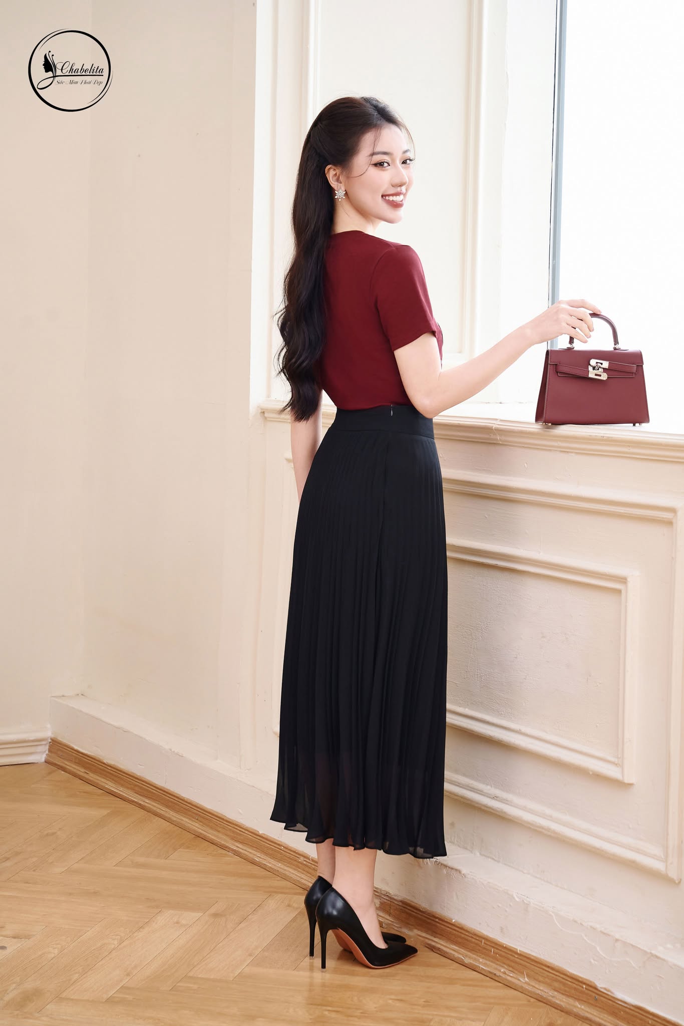 Áo cotton CHANEL màu đỏ