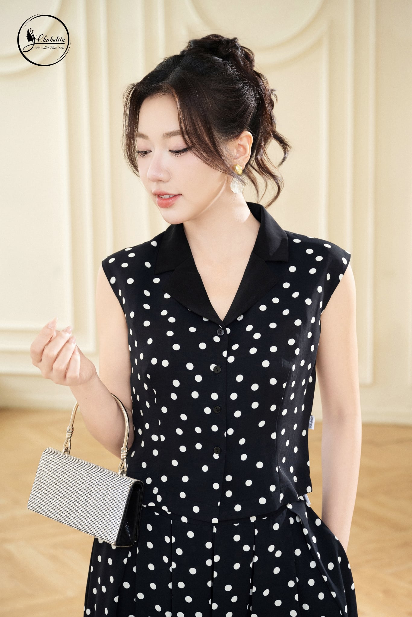 Sét đồ bộ đùi họa tiết chấm bi