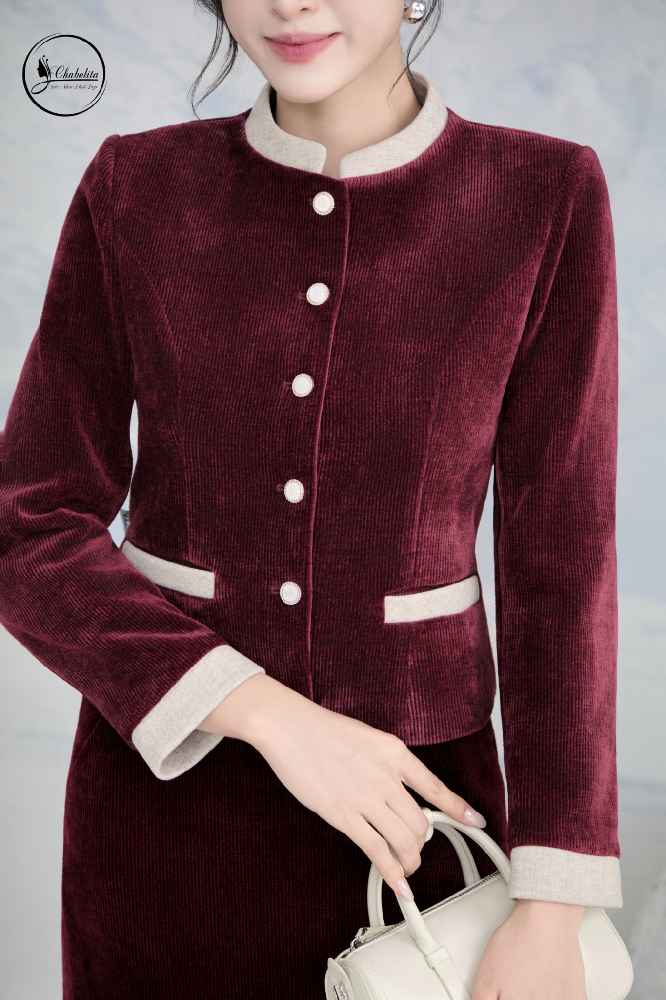 Áo vest cổ 3 phân phối màu đỏ