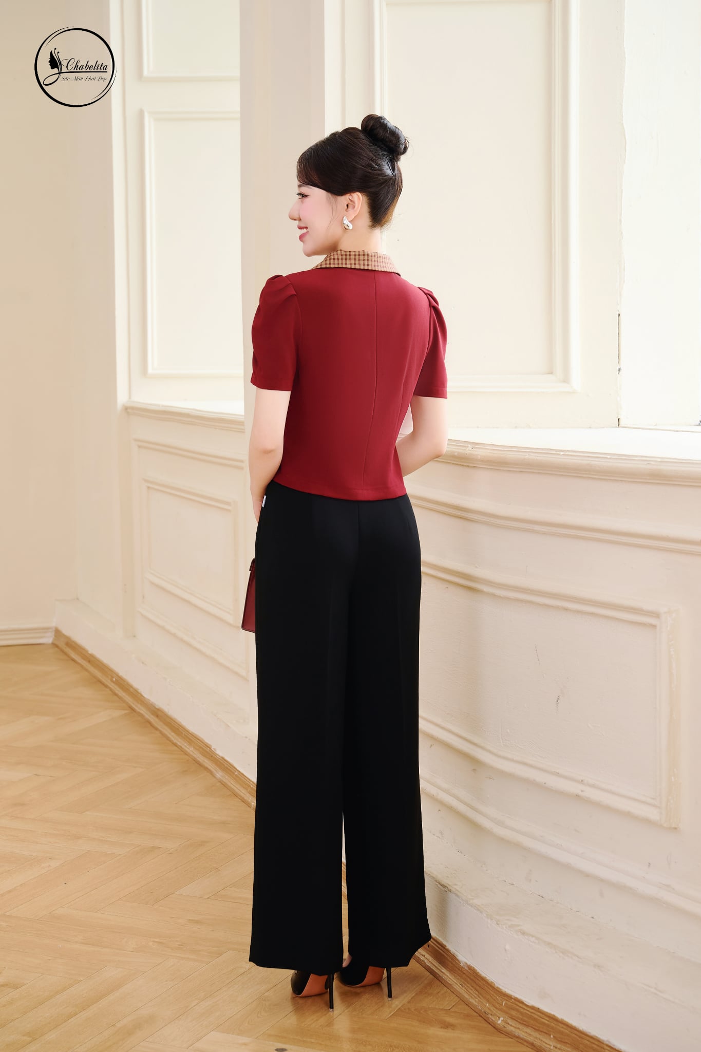 Quần suông ly súp màu đen