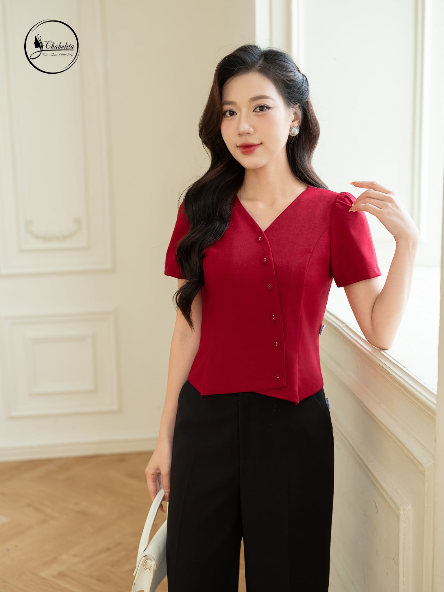 Áo đũi xịn vạt chéo màu đô